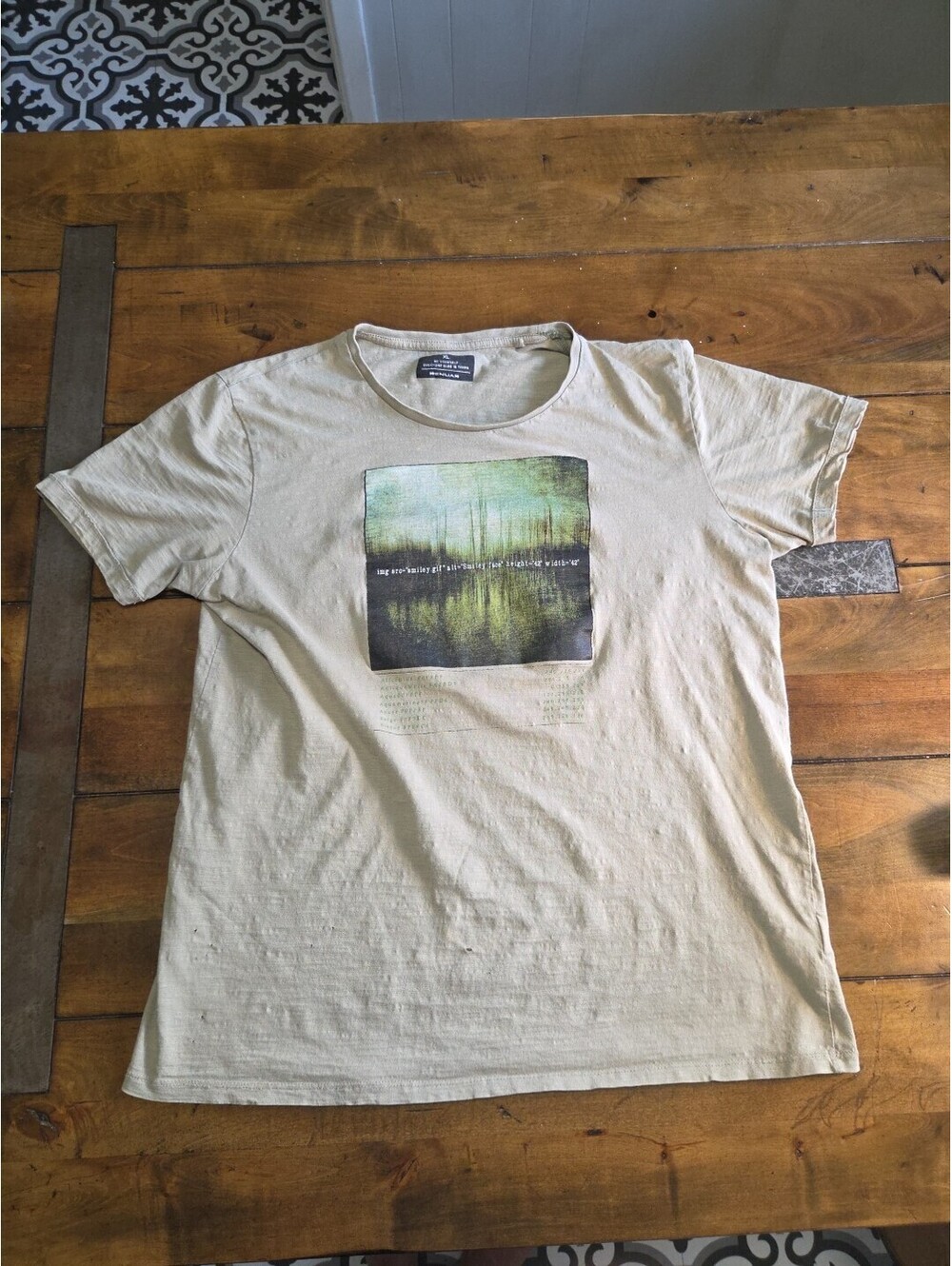 Renoir Mens Graphic T Shirt XL Be Yourself Quote Abstract Nature Forest Gorpcore